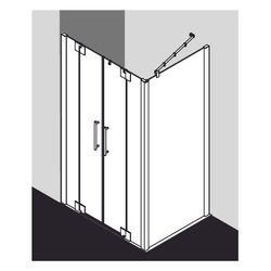 Kermi Duschkabine Pasa XP Pendeltür mit Festfeldern PTF 2000x1100x31mm ESG SR Opac... KERMI-PXPTF110201YK 4046383923594 (Abb. 1)