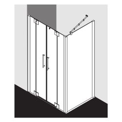 Kermi Duschkabine Pasa XP Pendeltür mit Festfeldern PTF 2000x1100x31mm ESG SR Opac... KERMI-PXPTF110201YK 4046383923594 (Abb. 1)