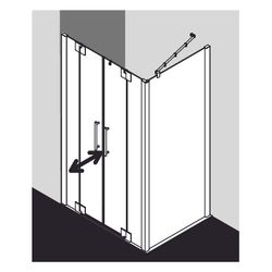Kermi Duschkabine Pasa XP Pendeltür mit Festfeldern PTF 2000x1100x31mm ESG SR Opac... KERMI-PXPTF110201YK 4046383923594 (Abb. 1)