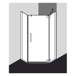 Kermi Duschkabine Pasa XP Fünfeck Pendeltür Festfeld R43 1850x900x31mm ESG Klar 8m... KERMI-PXR43090181AK 4046383926038 (Abb. 1)