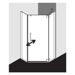 Kermi Duschkabine Pasa XP Fünfeck Pendeltür Festfeld R43 1850x900x31mm ESG Klar 8m... KERMI-PXR43090181AK 4046383926038 (Abb. 1)