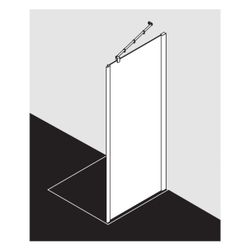 Kermi Seitenwand Pasa XP UWD 1850x750x31mm ESG Klar 8mm Silber Mattglanz Anschlag ... KERMI-PXUWD075181AK 4046383932183 (Abb. 1)