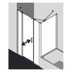 Kermi Duschkabine Pega Pendeltür 1F mit Festfeld 1AL 2000x1300x22mm ESG SR Arena C... KERMI-PE1AL13020VNK 4051484499725 (Abb. 1)