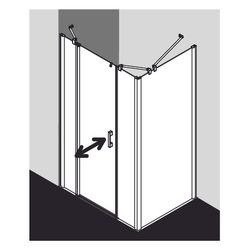 Kermi Duschkabine Pega Pendeltür 1F mit Festfeld 1AL 2000x1300x22mm ESG SR Arena C... KERMI-PE1AL13020VNK 4051484499725 (Abb. 1)