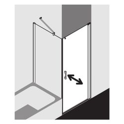 Kermi Duschkabine Pega Pendeltür 1F 1KR 2000x900x22mm ESG Klar 6mm Silber Hochglan... KERMI-PE1KR09020VAK 4051484513698 (Abb. 1)