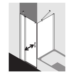Kermi Duschkabine Pega Pendeltür 1F mit Festfeld 1NL 1850x800x22mm ESG Klar 6mm Si... KERMI-PE1NL08018VPK 4051484514435 (Abb. 1)