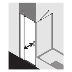 Kermi Duschkabine Pega Pendeltür 1F mit Festfeld 1NL 1850x800x22mm ESG Klar 6mm Si... KERMI-PE1NL08018VPK 4051484514435 (Abb. 1)