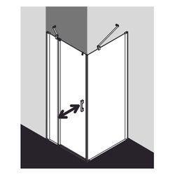 Kermi Duschkabine Pega Pendeltür 1F mit Festfeld 1NL 1850x800x22mm ESG Klar 6mm Si... KERMI-PE1NL08018VPK 4051484514435 (Abb. 1)