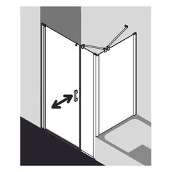 Kermi Pendeltür Pega 1F mit Festfeld 1OL 2000x1000x27mm ESG Klar 6mm Silber Hochgl... KERMI-PE1OL10020VAK 4051484518099 (Abb. 1)