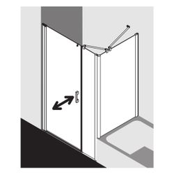 Kermi Pendeltür Pega 1F mit Festfeld 1OL 2000x1000x27mm ESG Klar 6mm Silber Hochgl... KERMI-PE1OL10020VAK 4051484518099 (Abb. 1)
