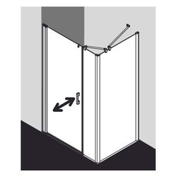 Kermi Pendeltür Pega 1F mit Festfeld 1OL 2000x1000x27mm ESG Klar 6mm Silber Hochgl... KERMI-PE1OL10020VAK 4051484518099 (Abb. 1)