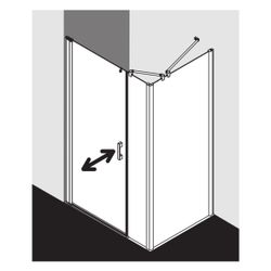 Kermi Pendeltür Pega 1F mit Festfeld 1OL 2000x1000x27mm ESG Klar 6mm Silber Hochgl... KERMI-PE1OL10020VAK 4051484518099 (Abb. 1)