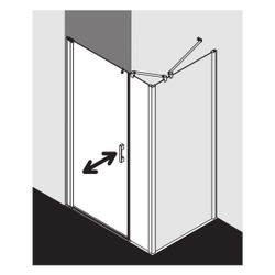 Kermi Pendeltür Pega 1F mit Festfeld 1OL 2000x1000x27mm ESG Klar 6mm Silber Hochgl... KERMI-PE1OL10020VAK 4051484518099 (Abb. 1)