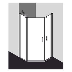 Kermi Duschkabine Pega Fünfeck Pendeltür Festfeld 53L 1850x1000x22mm ESG Klar 6mm ... KERMI-PE53L10018VAK 4051484528791 (Abb. 1)