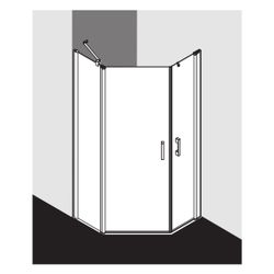Kermi Duschkabine Pega Fünfeck Pendeltür Festfeld 53L 1850x1000x22mm ESG Klar 6mm ... KERMI-PE53L10018VAK 4051484528791 (Abb. 1)