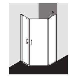Kermi Duschkabine Pega Fünfeck Pendeltür Festfeld 53L 1850x1000x22mm ESG Klar 6mm ... KERMI-PE53L10018VAK 4051484528791 (Abb. 1)