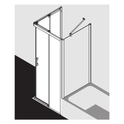 Kermi Duschkabine Pega Eckeinstieg 2T Gleittür bodenfrei Halbteil C2R 2000x900x27m... KERMI-PEC2R09020VPK 4051484531067 (Abb. 1)
