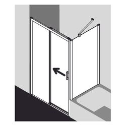 Kermi Duschkabine Pega Gleittür 2T bodenfrei Festfeld D2L 2000x1200x27mm ESG Klar ... KERMI-PED2L12020VPK 4051484533221 (Abb. 1)