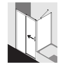Kermi Duschkabine Pega Gleittür 2T bodenfrei Festfeld D2L 2000x1200x27mm ESG Klar ... KERMI-PED2L12020VPK 4051484533221 (Abb. 1)
