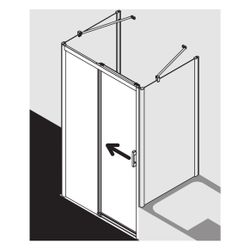 Kermi Duschkabine Pega Gleittür 2T bodenfrei Festfeld D2L 2000x1200x27mm ESG Klar ... KERMI-PED2L12020VPK 4051484533221 (Abb. 1)