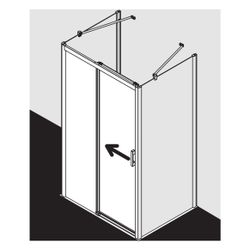 Kermi Duschkabine Pega Gleittür 2T bodenfrei Festfeld D2L 2000x1200x27mm ESG Klar ... KERMI-PED2L12020VPK 4051484533221 (Abb. 1)