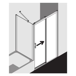 Kermi Duschkabine Pega Gleittür 2T bodenfrei Festfeld D2R 2000x1700x27mm ESG Klar ... KERMI-PED2R17020VAK 4051484537519 (Abb. 1)