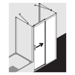 Kermi Duschkabine Pega Gleittür 2T bodenfrei Festfeld D2R 2000x1700x27mm ESG Klar ... KERMI-PED2R17020VAK 4051484537519 (Abb. 1)