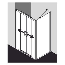 Kermi Duschkabine Pega Gleittür 4T bodenfrei Festfeld D4B 2000x1600x47mm ESG Klar ... KERMI-PED4B16020VAK 4051484539117 (Abb. 1)