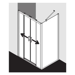 Kermi Duschkabine Pega Gleittür 4T bodenfrei Festfeld D4B 2000x1600x47mm ESG Klar ... KERMI-PED4B16020VAK 4051484539117 (Abb. 1)
