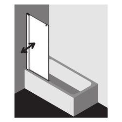 Kermi Badewannenaufsatz Pega Pendelflügel DFL 1500x750x27mm ESG Klar 6mm Silber Ho... KERMI-PEDFL07515VPK 4051484539711 (Abb. 1)