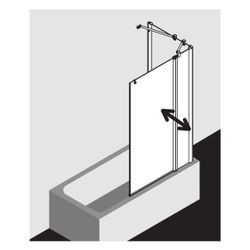 Kermi Badewannenaufsatz Pega Pendelflügel mit Festfeld DTR 1500x1100x27mm ESG Klar... KERMI-PEDTR11015VAK 4051484539971 (Abb. 1)