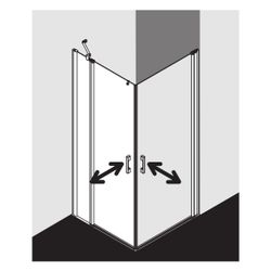 Kermi Duschkabine Pega Eckeinstieg 2T Pendel-Falttür Festfeld Halbteil EPL 2000x90... KERMI-PEEPL09020VAK 4051484540977 (Abb. 1)