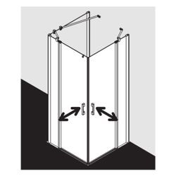 Kermi Duschkabine Pega Eckeinstieg 2T Pendel-Falttür Festfeld Halbteil EPL 2000x90... KERMI-PEEPL09020VAK 4051484540977 (Abb. 1)