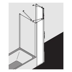 Kermi Duschkabine Pega Fünfeck Pendeltür Festfeld F50 2000x1000x27mm ESG Klar 6mm ... KERMI-PEF5010020VPK 4051484545217 (Abb. 1)