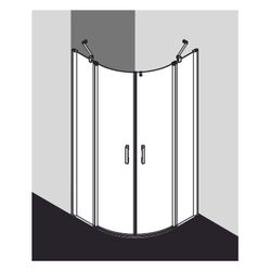 Kermi Duschkabine Pega Viertelkreis Pendel Festfeld P55 2000x900x22mm ESG Klar 6mm... KERMI-PEP5509020VAK 4051484545491 (Abb. 1)
