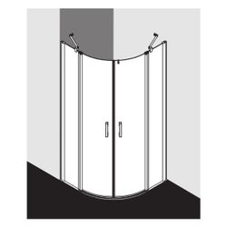 Kermi Duschkabine Pega Viertelkreis Pendel Festfeld P55 2000x900x22mm ESG Klar 6mm... KERMI-PEP5509020VAK 4051484545491 (Abb. 1)