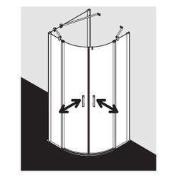 Kermi Duschkabine Pega Viertelkreis Pendel Festfeld P55 2000x900x22mm ESG Klar 6mm... KERMI-PEP5509020VAK 4051484545491 (Abb. 1)