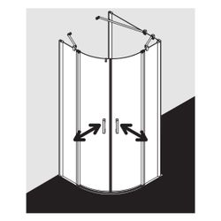 Kermi Duschkabine Pega Viertelkreis Pendel Festfeld P55 2000x900x22mm ESG Klar 6mm... KERMI-PEP5509020VAK 4051484545491 (Abb. 1)