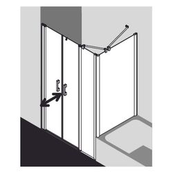 Kermi Duschkabine Pega Pendeltür mit Festfeld PFL 2000x1200x27mm ESG SR Arena C 6m... KERMI-PEPFL12020VNK 4051484545866 (Abb. 1)