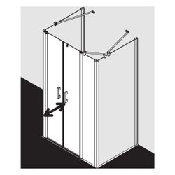 Kermi Duschkabine Pega Pendeltür mit Festfeld PFL 2000x1200x27mm ESG SR Arena C 6m... KERMI-PEPFL12020VNK 4051484545866 (Abb. 1)