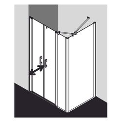 Kermi Duschkabine Pega Pendeltür mit Festfeld PFL 2000x1200x27mm ESG SR Arena C 6m... KERMI-PEPFL12020VNK 4051484545866 (Abb. 1)