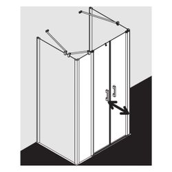 Kermi Duschkabine Pega Pendeltür mit Festfeld PFR 2000x1530x27mm ESG SR Arena C 6m... KERMI-PEPFR15320VNK 4051484549468 (Abb. 1)