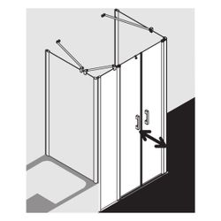 Kermi Duschkabine Pega Pendeltür mit Festfeld PFR 2000x1530x27mm ESG SR Arena C 6m... KERMI-PEPFR15320VNK 4051484549468 (Abb. 1)