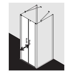 Kermi Duschkabine Pega Pendeltür PTD 2000x900x27mm ESG Klar 6mm Silber Hochglanz A... KERMI-PEPTD09020VAK 4051484551430 (Abb. 1)