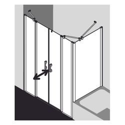 Kermi Duschkabine Pega Pendeltür mit Festfeldern PTF 1850x1230x27mm ESG SR Opaco 6... KERMI-PEPTF12318VYK 4051484553014 (Abb. 1)