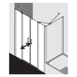 Kermi Duschkabine Pega Pendeltür mit Festfeldern PTF 1850x1230x27mm ESG SR Opaco 6... KERMI-PEPTF12318VYK 4051484553014 (Abb. 1)