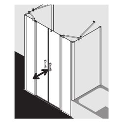 Kermi Duschkabine Pega Pendeltür mit Festfeldern PTF 1850x1230x27mm ESG SR Opaco 6... KERMI-PEPTF12318VYK 4051484553014 (Abb. 1)