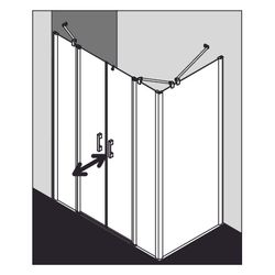 Kermi Duschkabine Pega Pendeltür mit Festfeldern PTF 1850x1230x27mm ESG SR Opaco 6... KERMI-PEPTF12318VYK 4051484553014 (Abb. 1)