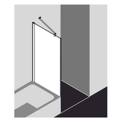 Kermi Seitenwand Pega verkürzt neben Badewanne TVO 1600x900x22mm ESG Klar 6mm Silb... KERMI-PETVO09016VAK 4051484569435 (Abb. 1)