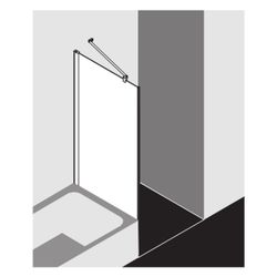 Kermi Seitenwand Pega verkürzt neben Badewanne TVO 1600x900x22mm ESG Klar 6mm Silb... KERMI-PETVO09016VAK 4051484569435 (Abb. 1)
